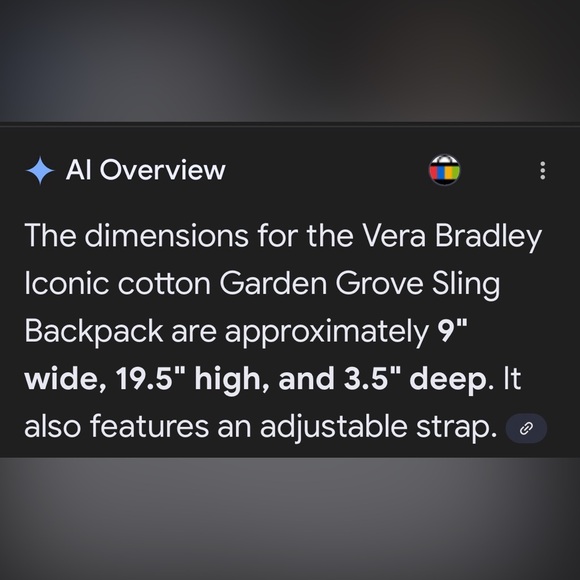 Vintage Vera Bradley Iconic Cotton Garden Grove Sling Backpack - Picture 7 of 7